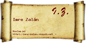 Imre Zalán névjegykártya